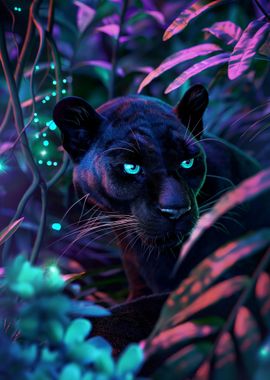 panther in magic forest