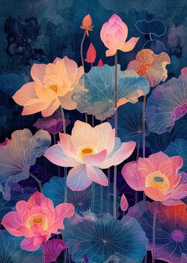 Lotus Watercolor Flower