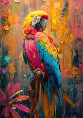 Parrot Oil Painting