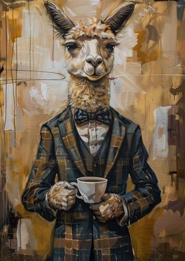 Llama and coffee