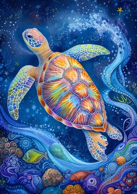 turtle watercolor animal