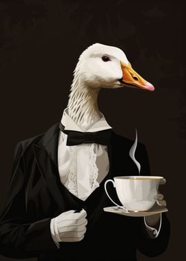 duck with coffee