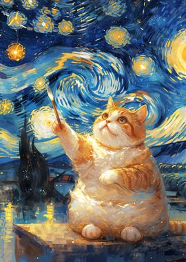 Starry Night Cat