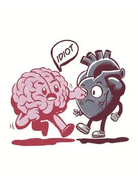 Brain fighting with heart