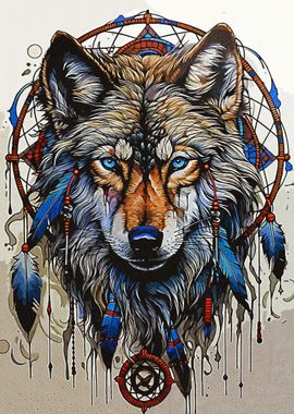 Dream Catcher Wolf