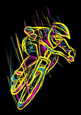 mountain bike line art