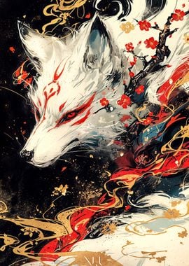 kitsune fox painting