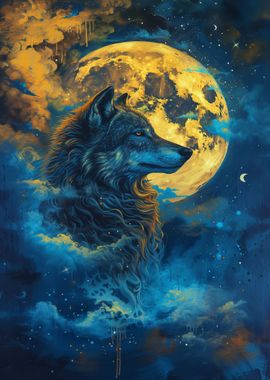 Wolf In Space Galaxy