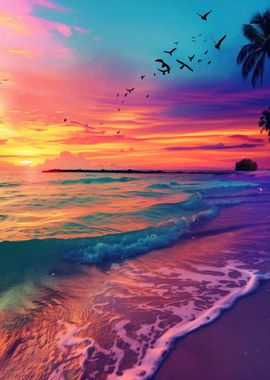 Beach Sunset Nature