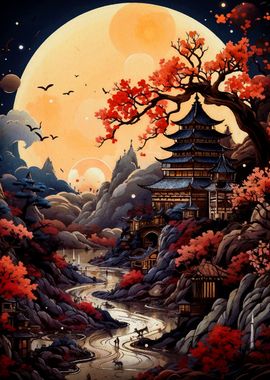 japanese moon landscape