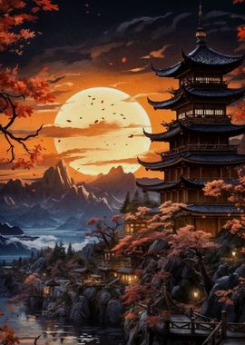 japanese moon landscape