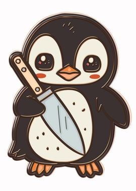 Penguins with Knife