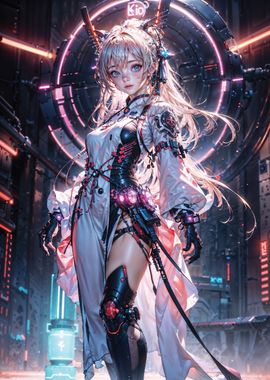 Anime CyberGirl Neon Dream