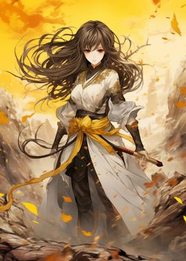 Anime Girl Yellow Ninja