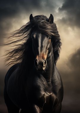 black horse portrait