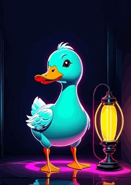 Duck With Neon Theme