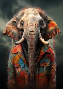 Elephant in colors Animal