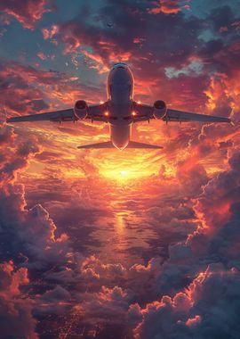 Plane sunset