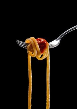 spaghetti on a fork