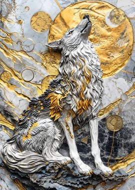 Golden Moonlight Wolf