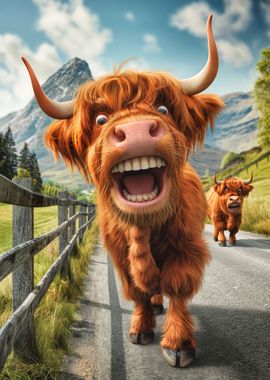 Funny Highland Cow Glencoe