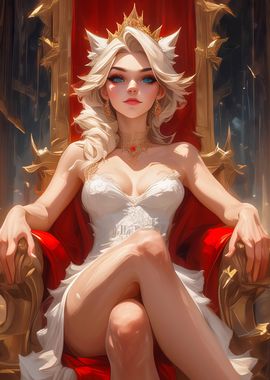 Anime Girl on a Throne