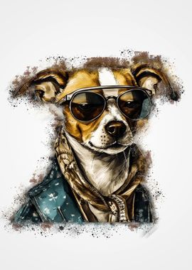 dog in stylish trendy