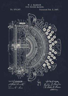 Type writing machine 1897