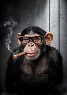 chimpanze smoking cigar