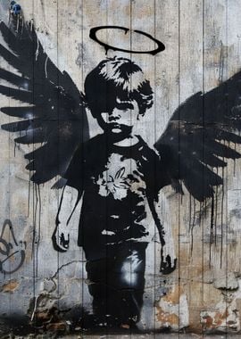 Banksy Art Little Boy 