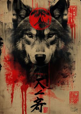 Wolf Japan style ink