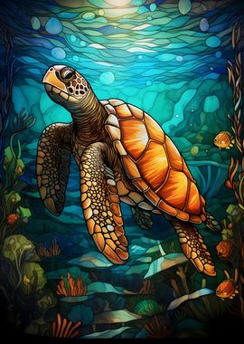 Sea Turtle Stained Glass