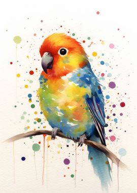 Watercolor Coloful Birds