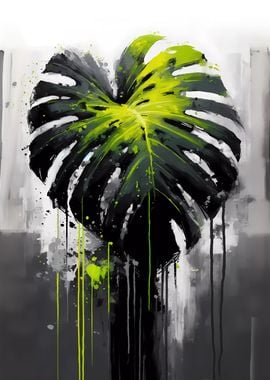 Abstract Monstera Plant