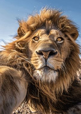 lion take selife