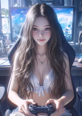 Anime Girl Gaming Waifu