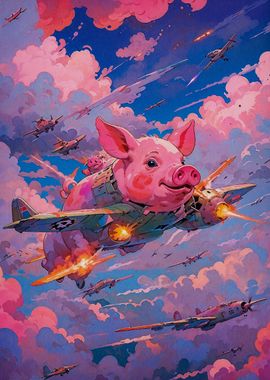 flying pink pig