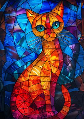 Stained Glass Cat