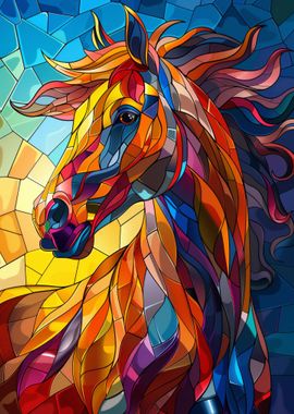 Stained Glass Horse