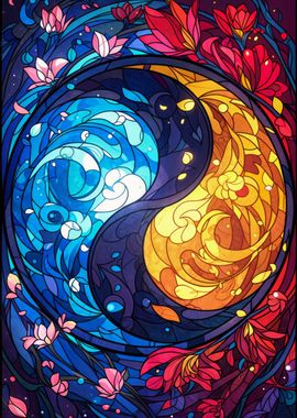 Ying Yang Stained Glass