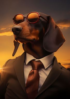 Black Gentleman Dog Art