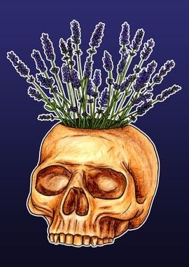 Lavender Skull Vase