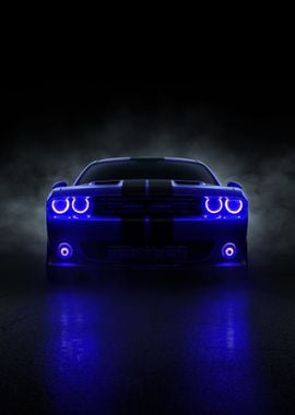 Blue Neon Car