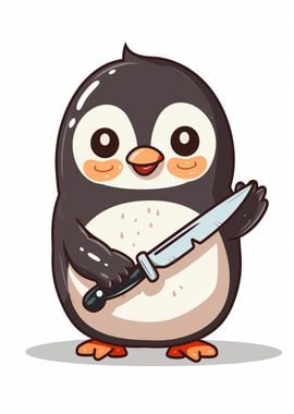 Penguins with Knife