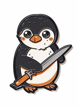 Penguins with Knife