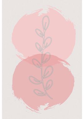 Boho Zen Foliage On Pink