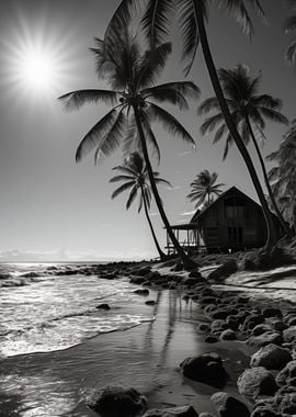 tropical beach with palms