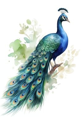 Peacock watercolor