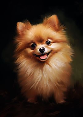 Red pomeranian dog