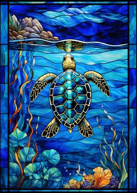 Turtle In The Ocean 